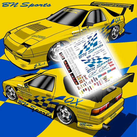 1/64 1/24 Haraguchi's Mazda RX7 fc3s BN Sports Drift livery Waterslide decals for 1:64 scale