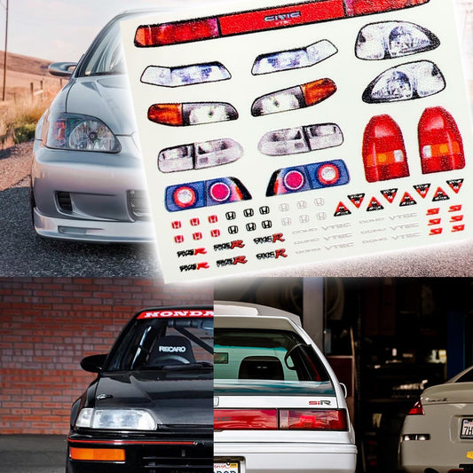 Honda Civic ef ek eg TypeR Lights and badges Waterslide decals 1:64 for HW models