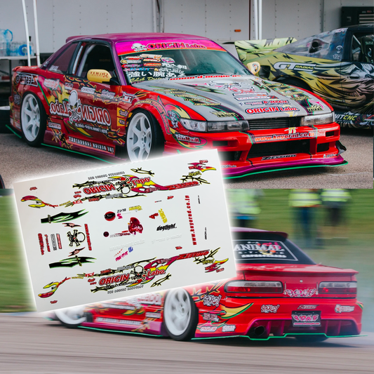 1/64 Origin Labo Nissan Silvia S13 D1GP drift livery White Toner Waterslide Decals