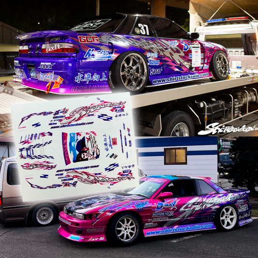 1/64 Shirtstuckedin Nissan Silvia S13 drift livery White Toner Waterslide Decals